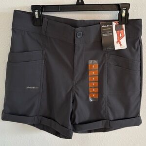 NWT Eddie Bauer Women's Dk Gray Cargo Shorts Size 8